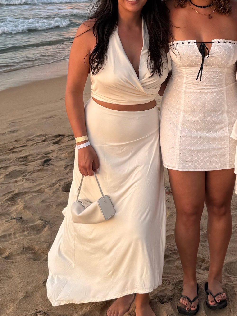 Kookai Halter Top and Skirt Set in Coconut Milk